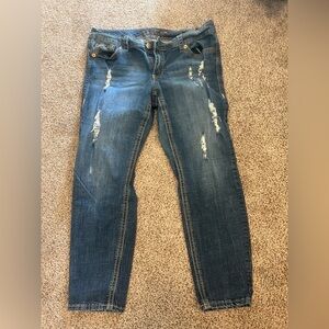 Women’s Seven distressed denim straight leg jeans, size 18